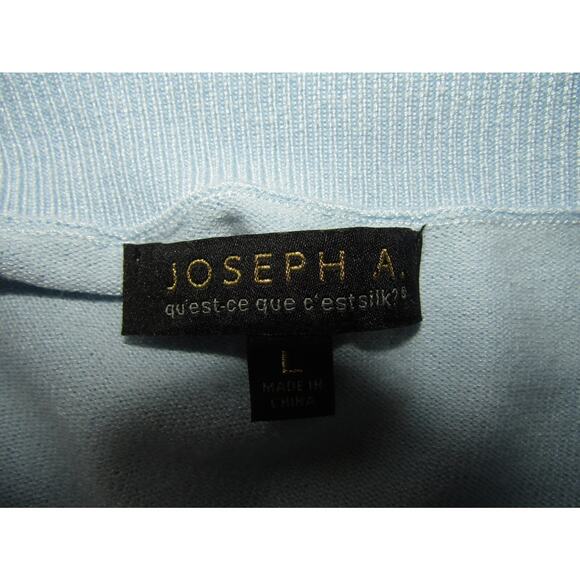 Joseph A Blue Rayon Sweater sz L Lagenlook Minimalist Nautical Coastal Classic - Picture 3 of 8